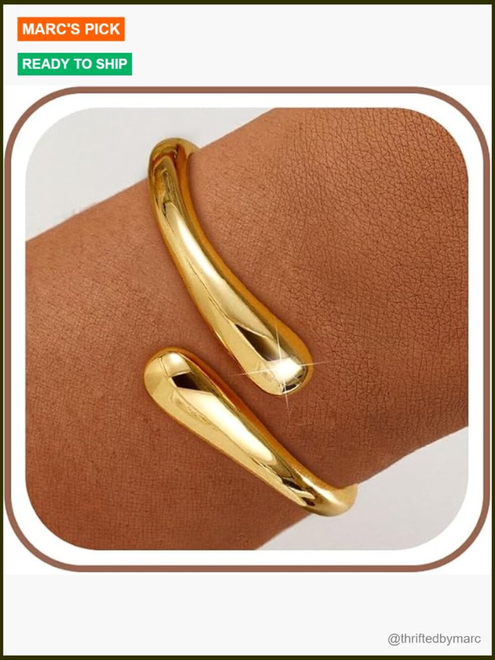 14K Gold Plated Chunky Twist Cuff Bracelet Adjustable Bangle